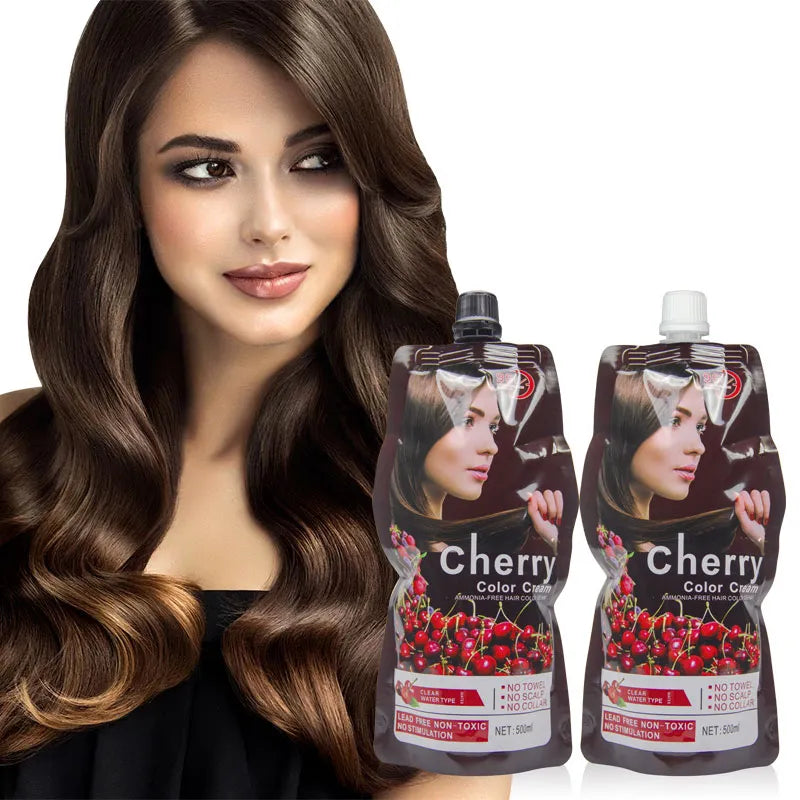 Cherry Hair Color Cream Gentle Hair Coloring Shampoo