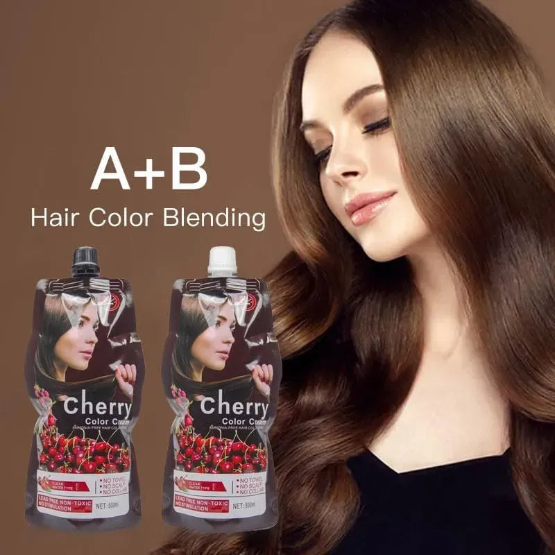 Cherry Hair Color Cream Gentle Hair Coloring Shampoo